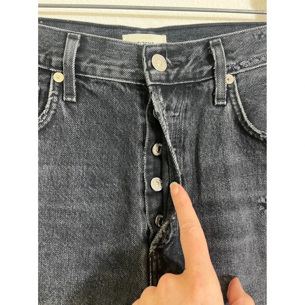 CITIZENS OF HUMANITY Ambrosio Long Denim Shorts in Black 1928-1134